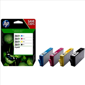 HP 364XL - PACK (X4) NOIRE + CMY 